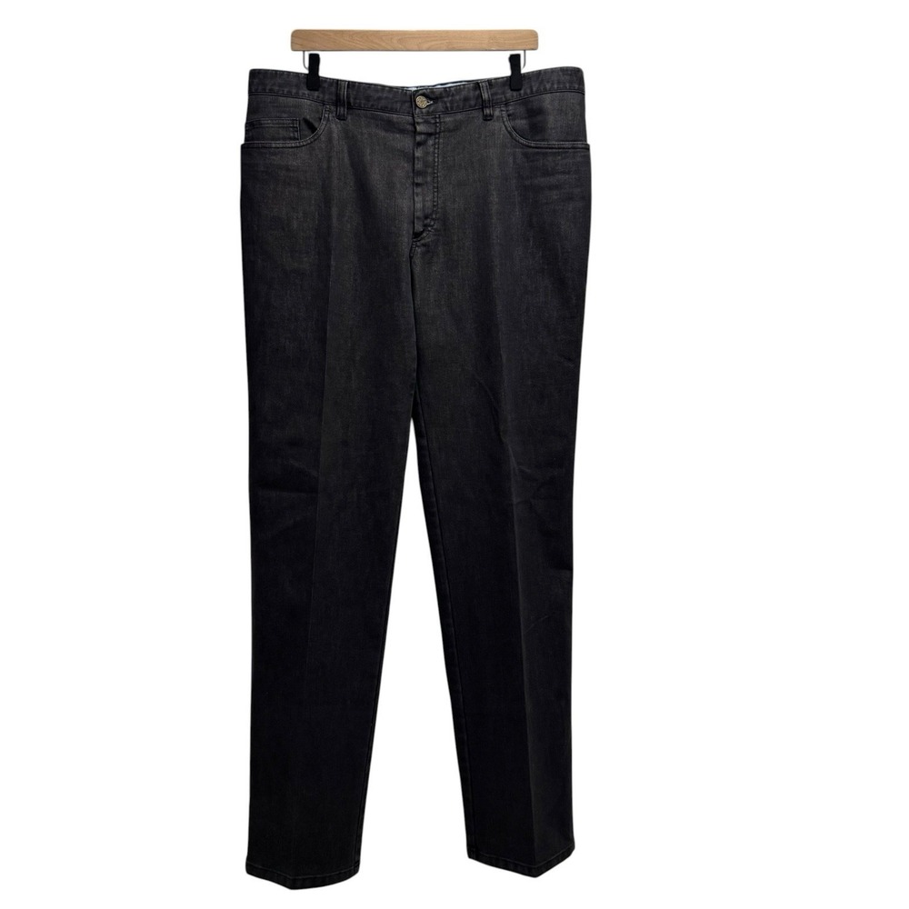 Brioni Men's Size 42R Black Denim Tapered Leg Stretch Jeans‎ Made in Italy euc